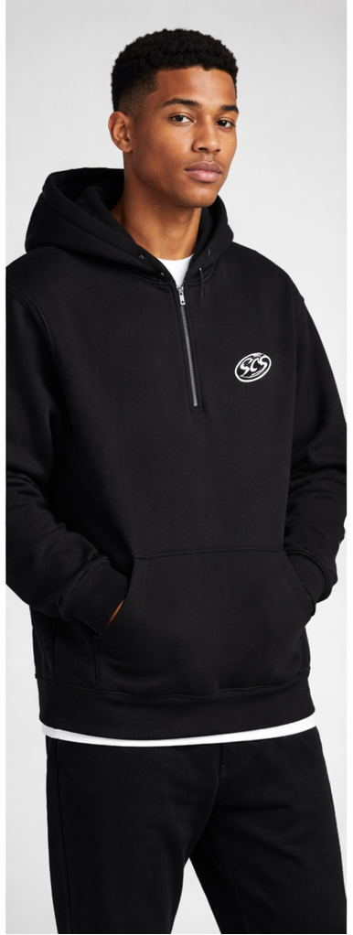 SCS Quarter-Zip Hoodie — Black